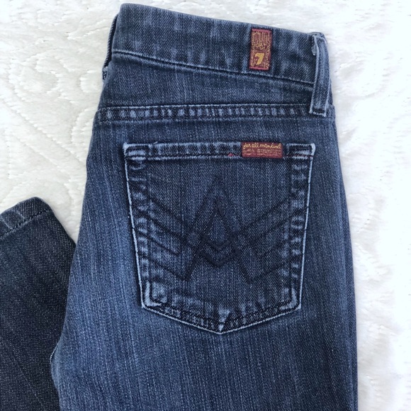 7 For All Mankind, ‘A’ Pocket Boot Cut Jeans Sz 27 - Picture 4 of 9